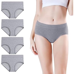 DIVING DEEP Womens Cotton Underwear Mid Waist