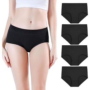 DIVING DEEP Womens Cotton Underwear Mid Waist