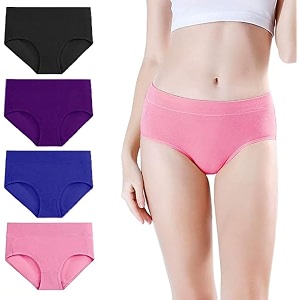 DIVING DEEP Womens Cotton Underwear Mid Waist