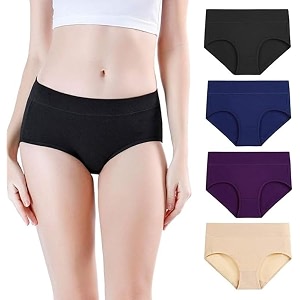 DIVING DEEP Womens Cotton Underwear Mid Waist