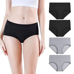 DIVING DEEP Womens Cotton Underwear Mid Waist