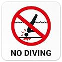 No Diving Vinyl Adhesive Pool Depth Marker, (SI-7450)
