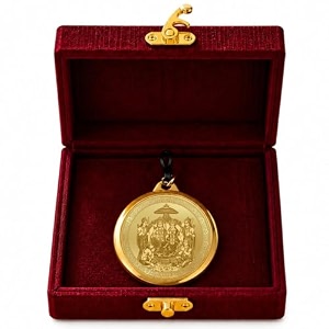 diviniti 24k gold plated double-sided religious pendant with premium gift box spiritual locket for men amp women devotional jewellery for gifting amp everyday wear