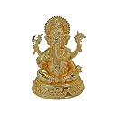 DIVINITI 24K Gold Plated Four Hands Lord Ganesha Idol for Home Decor Showpiece, Puja Room|Religious Statue for Peace and Prosperity|Luxury Sculptures for Table Decor, Gift, Festival (14.5 X 11.5 cm)
