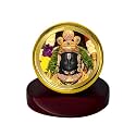 DIVINITI 24K Gold Plated Ram Lalla Metallic Idol for Home Decor, Pooja Room, Office Desk &amp; Car Dashboard | Premium Religious Gift with Wooden Stand for Blessings &amp; Positivity|5.5 x 5.0 CM