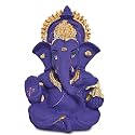 DIVINITI 24K Gold Plated Resin Lord Ganesha Idol for Car Dashboard, Tabletop|Ganesh Statue for Good Luck and Success|Ganpati Murti for Home Decor Mandir, Office Desk Puja Gift Purple (8.4x4.2cm)
