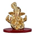 DIVINITI 999 Gold Plated Resin Idols | Car Dashboard | for Mandir, Office and Home Décor (Gold Ganesha)