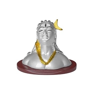 diviniti 999 silver plated adiyogi shiv ji idol for home dcor decorative showpiece car dashboard amp handicraft luxury religious puja gift silver 85x45x65 cm