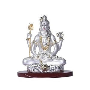 999 silver plated lord shiva idol for car dashboard home decor showpiece pujareligious statue for peace and prosperityluxury sculptures for table decor gift festival 7cmx45cmx8cm