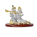 DIVINITI 999 Silver-Plated Radha Krishna Idol with Gold Accents | Murti for Home, Office &amp; Puja Room | Diwali, Wedding &amp; Housewarming Gift with Premium Gift Box | 6 x 9 CM