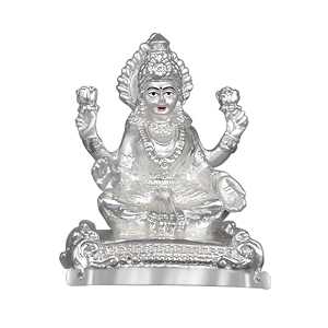 diviniti lakshmi mata idol for home decor showpiece 999 silver plated statue of goddess laxmi ji murti for puja room festival gift figurine for prosperity wealth 8 x 55 cm religious