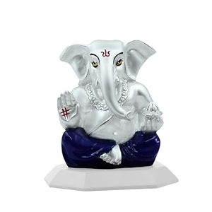 diviniti 999 silver plated ganesha idols for car dashboard  for mandir office and home dcor