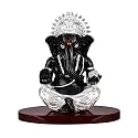 DIVINITI 999 Silver Plated Resin Idols | Car Dashboard | for Mandir, Office and Home Dcor (Black Ganesha)