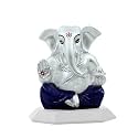 DIVINITI 999 Silver Plated Ganesha Idols for Car Dashboard | for Mandir, Office and Home Dcor