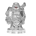 DIVINITI 999 Silver Plated Buddha Idol for Home Decor Showpiece | Meditating Buddha Ji Statue for Puja Room, Mandir &amp; Office | Peace &amp; Prosperity Figurine | Ideal Festival &amp; Gift Item (14 x 7.5 cm)