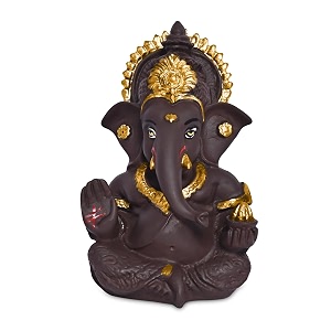 diviniti 999 silver plated resin lord ganesha idol for car dashboard tabletopganesh statue for good luck and successganpati murti for home decor mandir office desk puja gift brown 84x42cm
