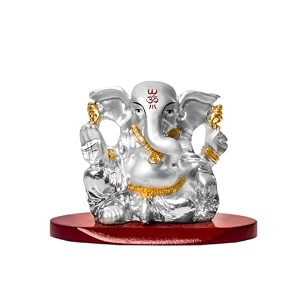 diviniti 999 silver plated vinayak ganesha decorative showpieceganpati idol for luck amp successreligious figurines idol for diwali pooja home dcor car dashboard mandir amp gifts 7x4x5cm
