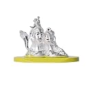 DIVINITI 999 Silver Plated Shiv Parvati Ji Idol for Car Dashboard, Home Decor Showpiece, Puja|Religious Statue for Peace and Prosperity|Luxury Sculptures for Table Decor, Gift, Festival (6.5 X 9 cm)