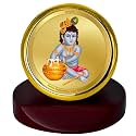 DIVINITI 24K Gold Plated Religious Car Dashboard Frame | Premium God Idol Frame for Car, Home Mandir &amp; Office Table | Spiritual Gift, Decorative Showpiece