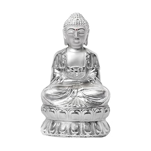 diviniti buddha statue for home decor showpiece999 silver plated buddha holding gold ingotbuddha for home office desk table decoration and luxury gift 12x7cm