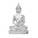 DIVINITI Buddha Idol for Home Decor Showpiece 999 Silver Plated Statue of Gautam Buddha Ji Murti for Puja Room, Festival Gift Lord Buddha Figurine for Peace &amp; Positivity (11 X 6.5 CM)