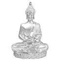 DIVINITI Buddha Idol for Home Decor Showpiece 999 Silver Plated Statue of Buddha Meditation Ji Murti for Puja Room, Festival Gift Lord Figurine Peace &amp; Positivity (8 X 6 CM)