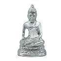 DIVINITI Buddha Idol for Home Decor Showpiece 999 Silver Plated Statue of Gautam Buddha Ji Murti for Puja Room, Festival Gift Lord Buddha Figurine for Peace &amp; Prosperity (5.5 X 3 CM)