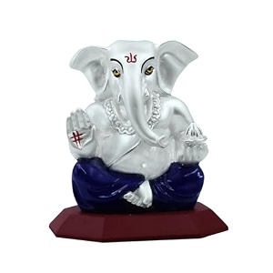 diviniti 999 silver-plated ganesha idol  ganpati murti for home office car dashboard amp pooja mandir  diwali ganesh chaturthi amp housewarming gift with premium gift box  10 x 7 cm