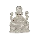 DIVINITI Ganesha Idol for Home Decor Showpiece 999 Silver Plated Statue of Lord Ganesha for Tabletop Murti for Puja Room, Festival Gift Ganpati Figurine for Prosperity, Good Luck (8 X 7 CM)