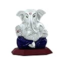 DIVINITI 999 Silver-Plated Ganesha Idol | Ganpati Murti for Home, Office, Car Dashboard &amp; Pooja Mandir | Diwali, Ganesh Chaturthi &amp; Housewarming Gift with Premium Gift Box | 10 x 7 CM