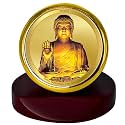 DIVINITI Gautama Buddha God Photo Frame for Car Dashboard, Table Décor, Office | MCF 1C Photo Frames and 24K Gold Plated Foil| Religious Photo Frame for Pooja, Gifts Items (5.5X5.0 CM)