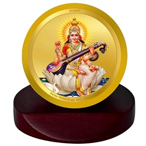 diviniti 24k gold plated religious car dashboard frame  premium god idol frame for car home mandir amp office table  spiritual gift decorative showpiece