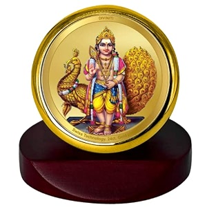 diviniti 24k gold plated religious car dashboard frame  premium god idol frame for car home mandir amp office table  spiritual gift decorative showpiece