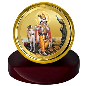diviniti 24k gold plated religious car dashboard frame  premium god idol frame for car home mandir amp office table  spiritual gift decorative showpiece