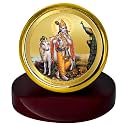 DIVINITI 24K Gold Plated Religious Car Dashboard Frame | Premium God Idol Frame for Car, Home Mandir &amp; Office Table | Spiritual Gift, Decorative Showpiece