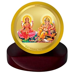 diviniti 24k gold plated religious car dashboard frame  premium god idol frame for car home mandir amp office table  spiritual gift decorative showpiece