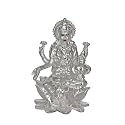 DIVINITI Lakshmi MATA Idol for Home Decor Showpiece 999 Silver Plated Statue of Goddess Laxmi|Laxmi Ji Murti for Puja Room, Festival Gift Goddess Laxmi Figurine for Prosperity, Wealth 8 X 5.5 CM