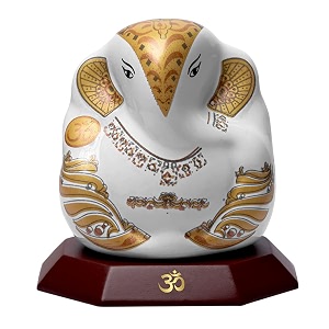 diviniti lord ganesha ceramic idol for car dashboard tabletopstatue for good luck prosperity and successganpati statue for home mandir office desk puja gift 62x55x7cm idol