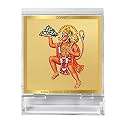 DIVINITI Lord Hanuman Ji with Mountain Photo Frame for Car Dashboard, Car Idol, Table Decor|ACF 3A Acrylic Car Frame with 24K Gold Plated Foil|Religious Frame for Pooja, Prayer and Gift (5.8X4.8 CM)