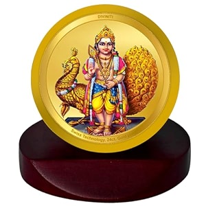 diviniti 24k gold plated religious car dashboard frame  premium god idol frame for car home mandir amp office table  spiritual gift decorative showpiece