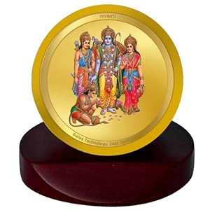 diviniti lord rama darbar gold plated metallic car frame table decor mcf 1c classic lord rama darbar and 24k gold plated foil religious frame idol for pooja worship gifts items 55x 50 cm