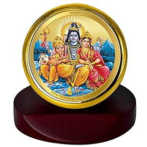 diviniti 24k gold plated religious car dashboard frame  premium god idol frame for car home mandir amp office table  spiritual gift decorative showpiece