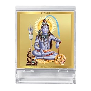 diviniti 24k gold plated religious car dashboard frame  premium god idol frame for car home mandir amp office table  spiritual gift decorative showpiece