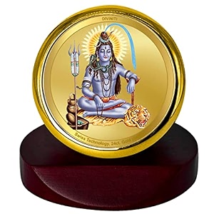 diviniti 24k gold plated religious car dashboard frame  premium god idol frame for car home mandir amp office table  spiritual gift decorative showpiece