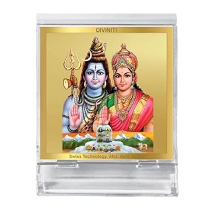 diviniti 24k gold plated religious car dashboard frame  premium god idol frame for car home mandir amp office table  spiritual gift decorative showpiece