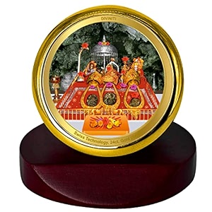 diviniti 24k gold plated religious car dashboard frame  premium god idol frame for car home mandir amp office table  spiritual gift decorative showpiece