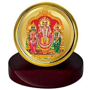 diviniti 24k gold plated religious car dashboard frame  premium god idol frame for car home mandir amp office table  spiritual gift decorative showpiece