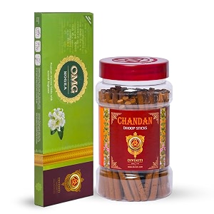 diviniti omg mogra incense sticks chandan dhoop sticks incense sticks amp dhoop with natural fragrance soothing amp long-lasting aroma for daily puja prayer meditation yoga relaxation combo of 2