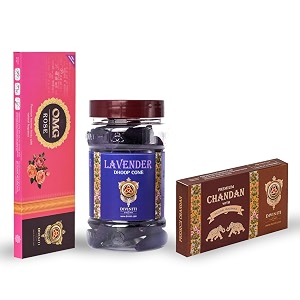 diviniti omg rose incense sticks lavender dhoop cone premium chandan dhoop incense sticks amp dhoop with natural fragrance long-lasting aroma for daily puja prayer meditation yoga combo of 3