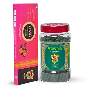 diviniti omg rose incense sticks mogra dhoop sticks incense sticks amp dhoop with natural fragrance soothing amp long-lasting aroma for daily puja prayer meditation yoga relaxation combo of 2